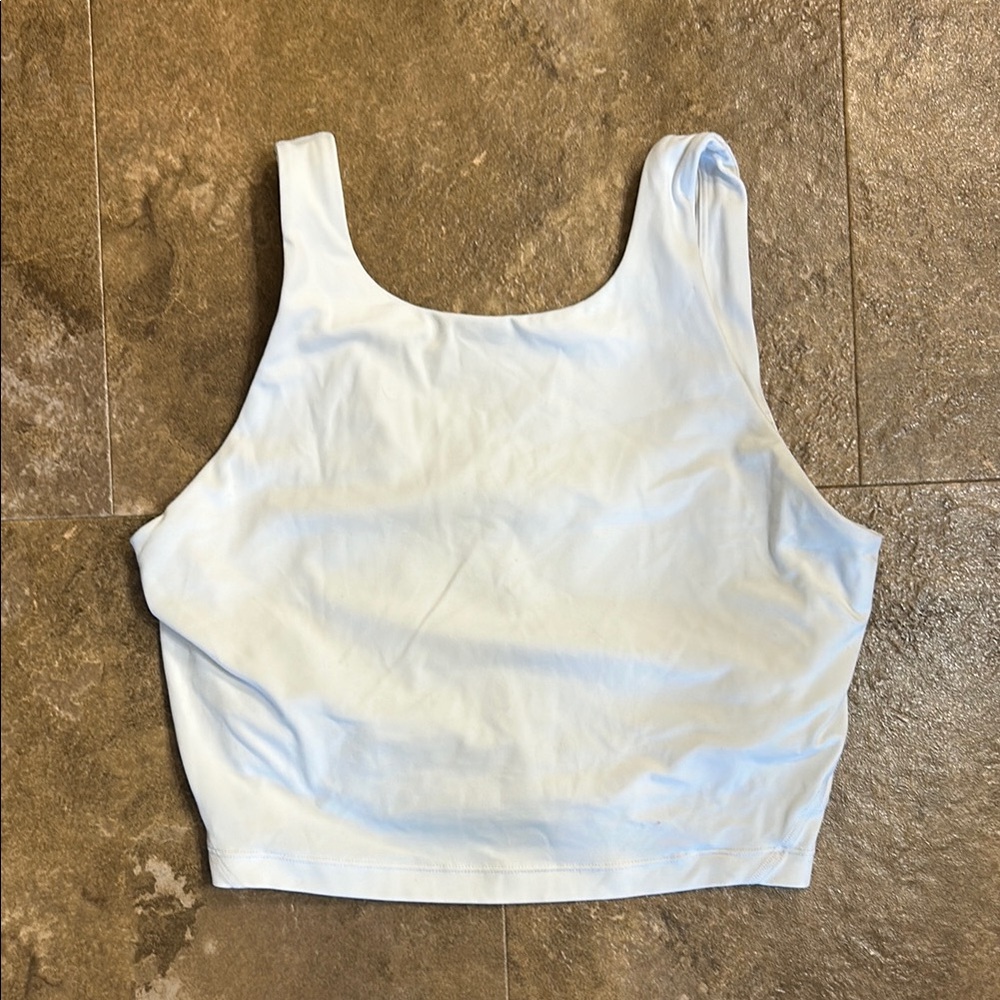 White Fitted Crop Tank Top